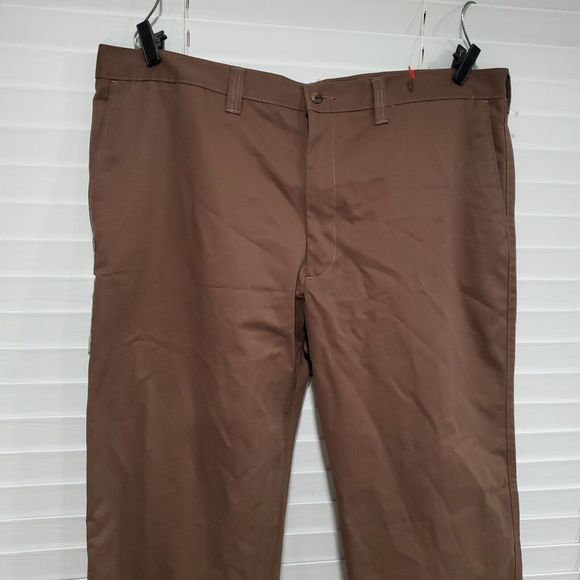 Haggar Brown Mitchell Khaki Plain Front Pants Size 42X32 NWT Reg $50.00 - Picture 2 of 11